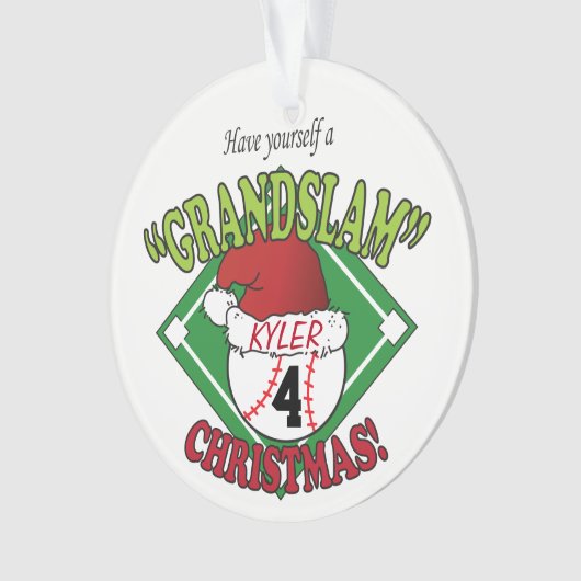 Geef de Grote Slam ⚾ de Kerstmis aan Ornament (voorkant)