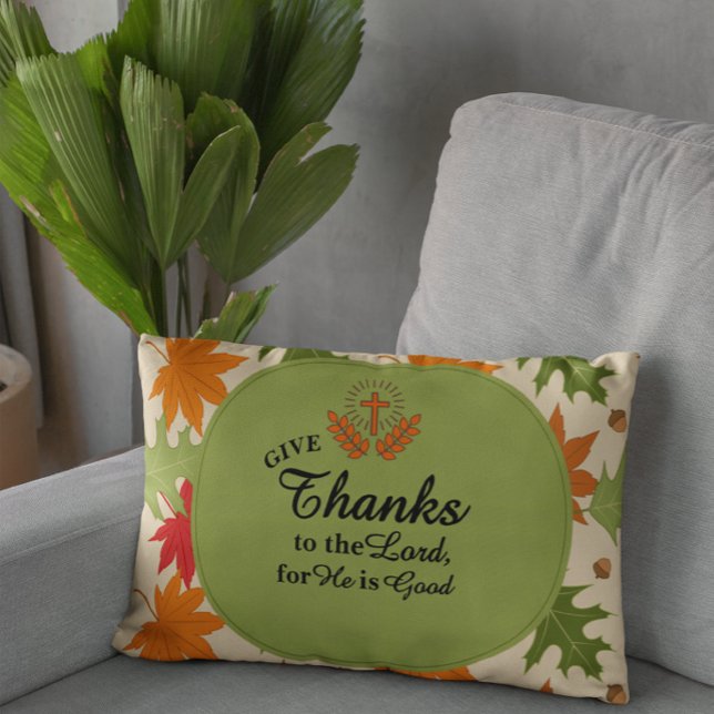 Geef de Heer dank | Persoonlijke herfstdecoratie  Accent Kussen (Creator heeft geüpload)