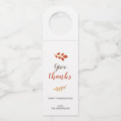 Geef de Herfst van de Thanksgiving van het Manuscr Flessenhanger (Voorkant)