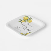 Geef de hoofdrol waterverf citroen trouw bruisfees papieren bordje (Gebogen)