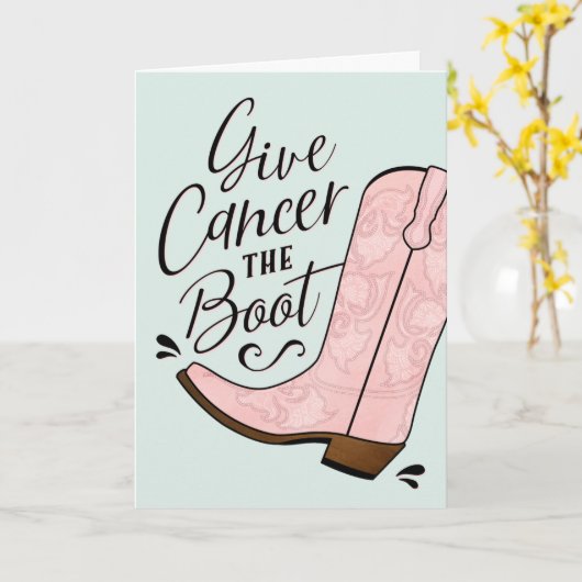 Geef de kanker de Boot Borstkanker Get Well Kaart (Gele Bloem)