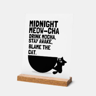 Geef de kat de schuld - Grappige kat en koffie woo Acryl Bord