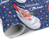 Geef de kerstkerstkerstkerstkerstman blauw een per cadeaupapier (Rol Hoek)