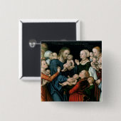 Geef de kleine kinderen het leven, 1538 vierkante button 5,1 cm (Voorkant /achterkant)