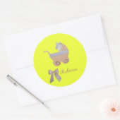 Geef de kleur van Heldere perzikkleurentaart aan Ronde Sticker (Envelop)