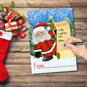 Geef de lege kerstbrief van de Kerstman een persoo Notitieblok