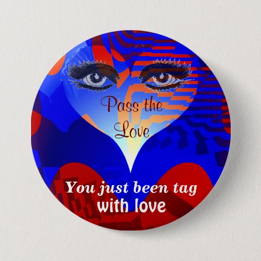 Geef de Love_ door Ronde Button 7,6 Cm (Voorkant)