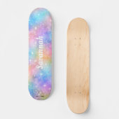 Geef de naam Galaxy Nebula Rainbow Gradient aan Persoonlijk Skateboard (Voorkant)