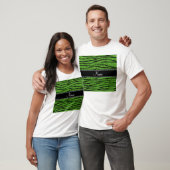 Geef de naam helder groen glitter zebra stripe aan t-shirt (Unisex)