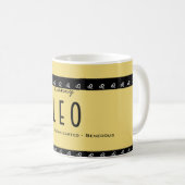 Geef de naam-kleur LEO Birthday Zodiac aan Koffiemok (Voorkant rechts)