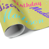 Geef de naam kleurrijke Birthday Party-cadeautje a Cadeaupapier (Rol Hoek)