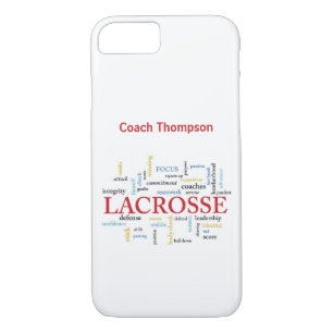 Geef de naam Lacrosse Coach-Bedankt woorden aan iPhone 8/7 Hoesje