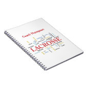Geef de naam Lacrosse Coach-Bedankt woorden aan Notitieboek (Rechterzijde)