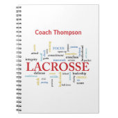 Geef de naam Lacrosse Coach-Bedankt woorden aan Notitieboek (Voorkant)