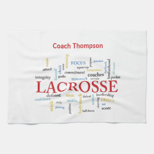 Geef de naam Lacrosse Coach-Bedankt woorden aan Theedoek