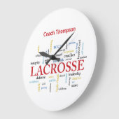 Geef de naam Lacrosse Coach Bedankt Words aan Grote Klok (Hoek)