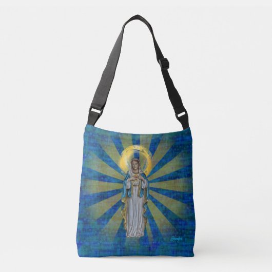 Geef de naam Maagd Mary aan met Halo Crossbody Tas (Voorkant)