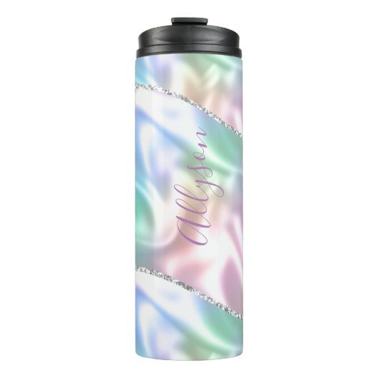 Geef de naam Paars script verticale richting aan Thermosbeker (Voorkant)