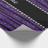 Geef de naam paarse glitterzebrastrepen aan cadeaupapier (Hoek)