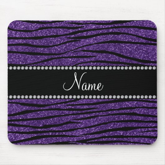 Geef de naam paarse glitterzebrastrepen aan muismat (Voorkant)