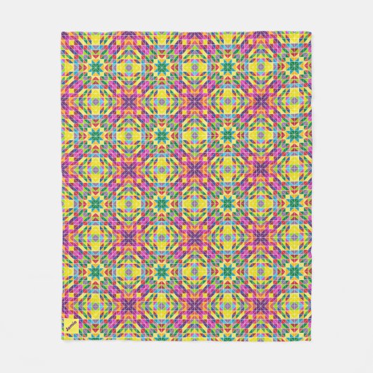 Geef de naam Quilt Pattern Soft Throw aan Fleece Deken (Voorkant)