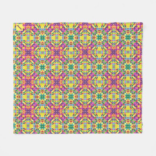 Geef de naam Quilt Pattern Soft Throw aan Fleece Deken (Voorkant (Horizontaal))