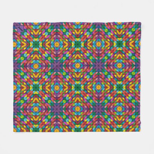 Geef de naam Quilt Pattern Throw Fleece Blanke aan (Voorkant (Horizontaal))
