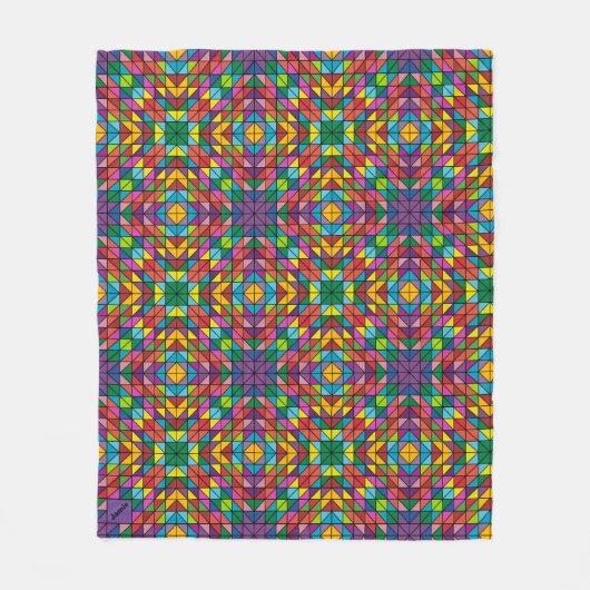 Geef de naam Quilt Pattern Throw Fleece Blanke aan Deken (Voorkant)