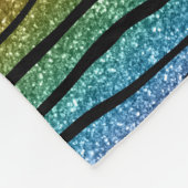 Geef de naam regenbooglitter zebra strepen aan fleece deken (Hoek)