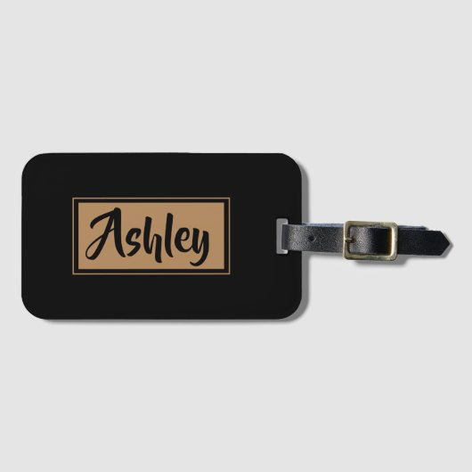 Geef de naam Speciaal zwart Gold-bagagelabel toe Bagagelabel (Voorkant (horizontaal))