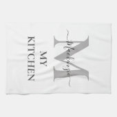 Geef de naam van het Monogram Initiaal Mijn Keuken Theedoek (Horizontaal)