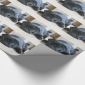 Geef de naam van het schattige zwarte Pug Puppy ac Cadeaupapier (Hoek)