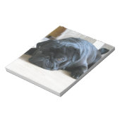 Geef de naam van het schattige zwarte Pug Puppy ac Notitieblok (Linkerzijde)