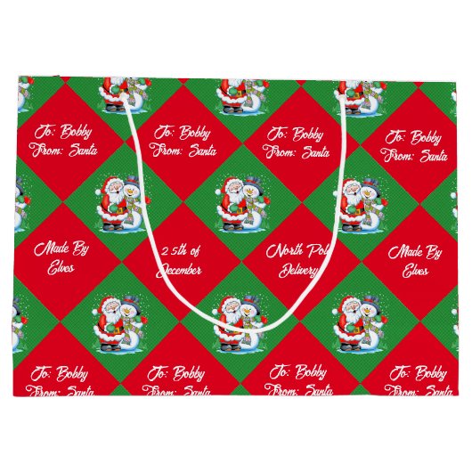 Geef de naam van Kerstmis aan Groot Cadeauzakje (Achterkant)