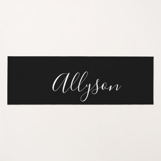 Geef de naam Verticaal wit script aan, zwart Yogamat (Voorkant (horizontaal))