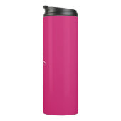 Geef de naam Wit script verticaal aan, Fuchsia Thermosbeker (Geroteerd rechts)