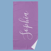 Geef de naam Wit script verticaal aan, Lavender Strandlaken