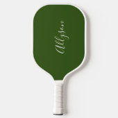 Geef de naam Wit script Verticaal ForestGreen aan Pickleball Paddle (Achterkant)