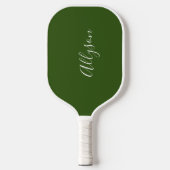 Geef de naam Wit script Verticaal ForestGreen aan Pickleball Paddle (Voorkant)