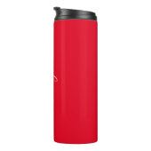 Geef de naam Wit script verticaal, rood aan Thermosbeker (Geroteerd rechts)