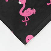 Geef de naam zwarte roze flamingos aan fleece deken (Hoek)