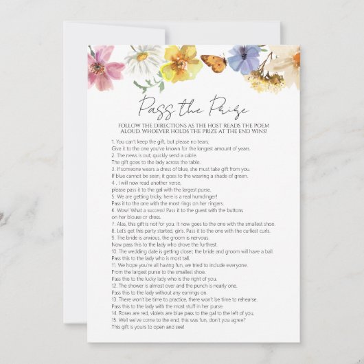 Geef de prijs door | Boho Vrijgezellenfeest Game k Kaart (Voorkant)