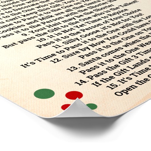 Geef de Prijs Gedicht Kerstmis Game Sign Poster (Hoek)