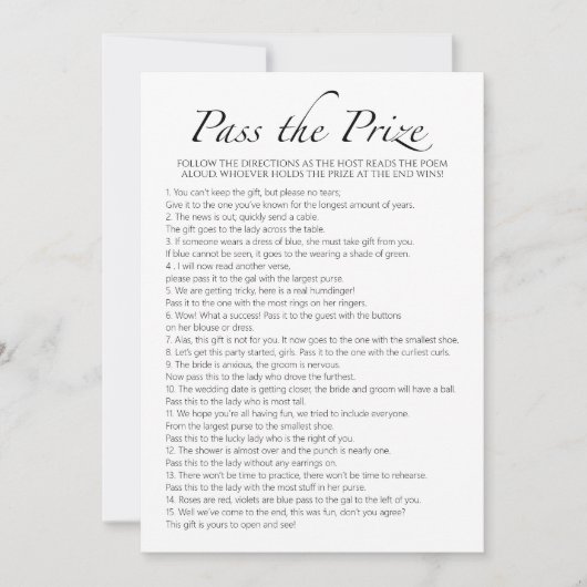 Geef de prijs minimalistische Vrijgezellenfeest Ga Kaart (Voorkant)