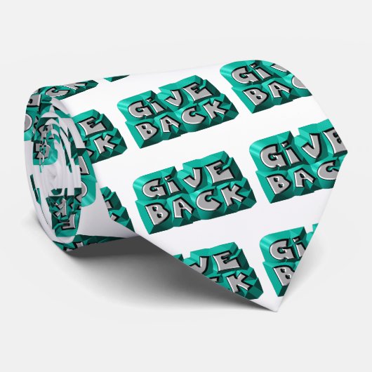 Geef de Rug van het Citaat Wisdom Blauwgroen Grijz Stropdas (Opgerold)