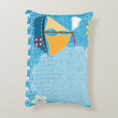 Geef de schitterende blauwe schotel aan accent kussen (Achterkant (Verticaal))