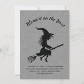 Geef de schuld aan de Boos Linen Halloween Party Kaart (Voorkant)