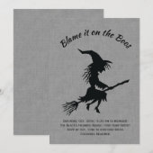 Geef de schuld aan de Boos Linen Halloween Party Kaart (Voorkant / Achterkant)