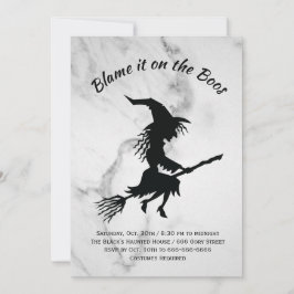 Geef de schuld aan de Boos Marble Halloween Party Kaart