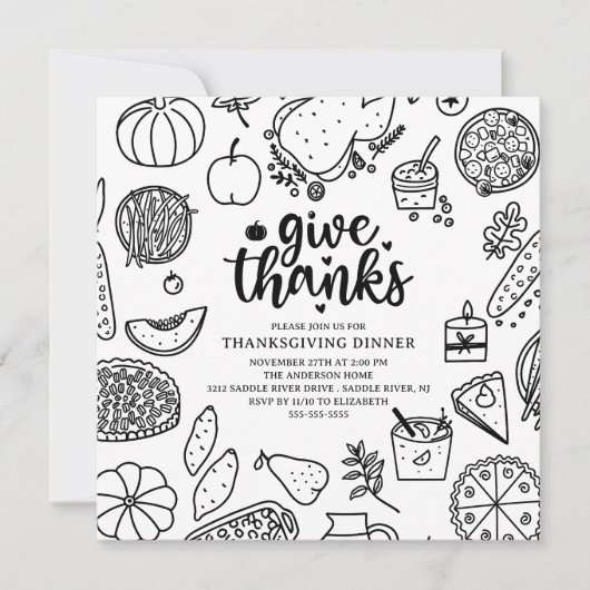 Geef de Thanksgiving van Bedankt de Binnenuitnodig Kaart (Voorkant)